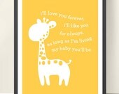 11x14 Giraffe Wall Art Print