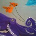 Tralala Postcard Art Card 'Octopus Queen Octavia and her Balloon Fish' Birthday Celebration Congratulations