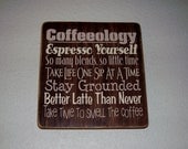 Coffeeology Subway/ Word Art Sign