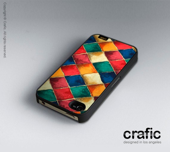 Rainbow Mosaic iPhone Case - iPhone 4 case iPhone 4s case