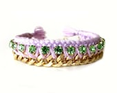 Multi Color Friendship Bracelet-Lilac,Yellow green-Shipping with tracking