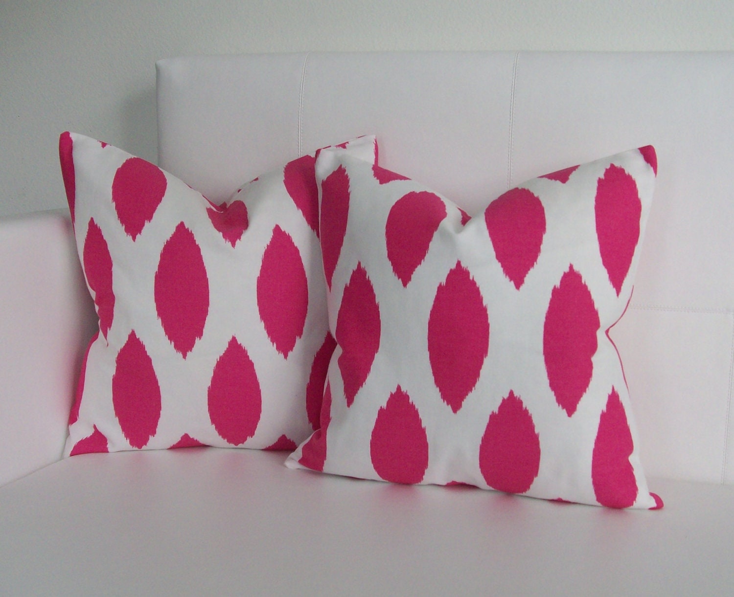 Pink Ikat Decorative Pillows - Throw Pillow Covers - 18 x 18 Pair of Pillow Covers - Premier Prints Fabric