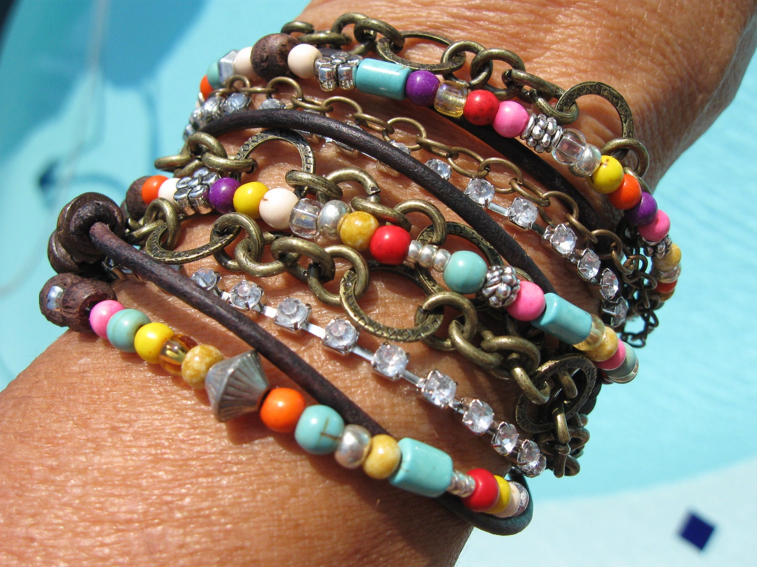 Boho...Hippie Girl....Endless Leather....Chain......Multi-Media Wrap