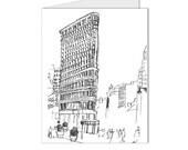 Happy Mother's Day Sale  - Handmade New York City Flatiron Building Marker and Ink Sketch Drawing Artwork Blank Cards (Get 10% OFF)