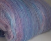 Handpainted Superfine Merino Bamboo Crystal Metallic Wensleydale Locks Soysilk Silk Wool with Sparkle Batt "Unicorn Dreams"
