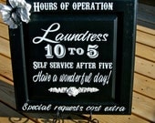 Large Laundry room decor The Laundress hours of operation laundry sign Housewarming gift