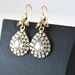 art deco clear crystal rhinestone antique brass earrings wedding jewelry bridal jewelry bridesmaid gifts