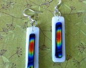 White Glass Fused Earrings