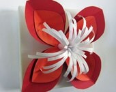Red and Orange Flower on 4x4 Canvas