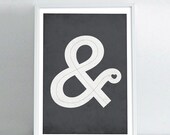 Ampersand love print - typographic poster decor - Vintage-Style lettering print - A3