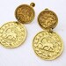 1960s necklace. goldette gold lion coin medallion set. EGYPTIAN GODDESS.