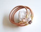 Leather bangle bracelet