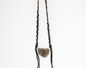 Smoky Quartz Positivity Transformation Leather Necklace - Raw Smoky Quartz Crystal Necklace for Happiness and Grounding