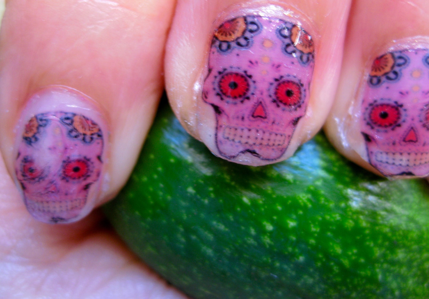grateful DEAD psychedelic sugar skull CLEAR NAIL decals