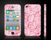 Pink leaves  - - iphon 5 skins iphoen decal iphone 4 decal iphone 5 decal iphone 5 sticker iphone 4s stickers