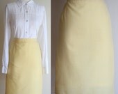 Vintage 1960 Mod Skirt - Yellow and White Gingham Print - Size Small / Medium