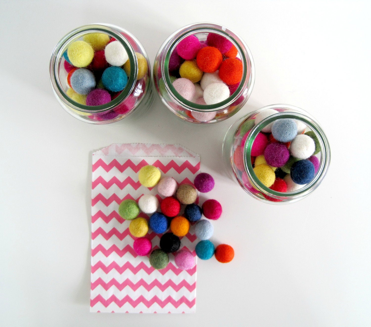 Felt Balls x 25 Multicolored 20mm size