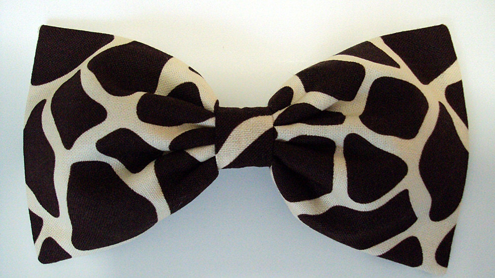 Wild African Safari Hair Bow- Giraffe print- Headband or Barrette - emilyrosecouture12