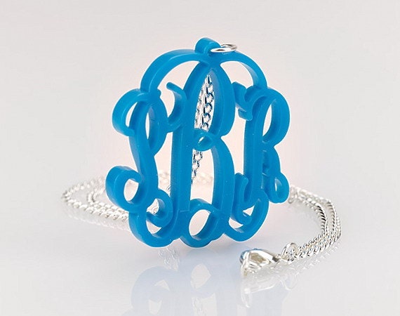 Monogram Necklace 1.6" Acrylic - Custom Made