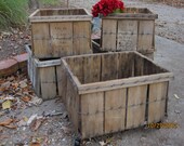 2 ROLLING Apple Orchard Crate- Wood box-For Wedding, Home Decor, Planter Box, Photo prop, Storage Bin, Holiday Decor