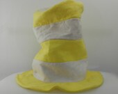 90s Dr. Seuss hat / striped stovepipe hat YELLOW & WHITE / Dionne Clueless