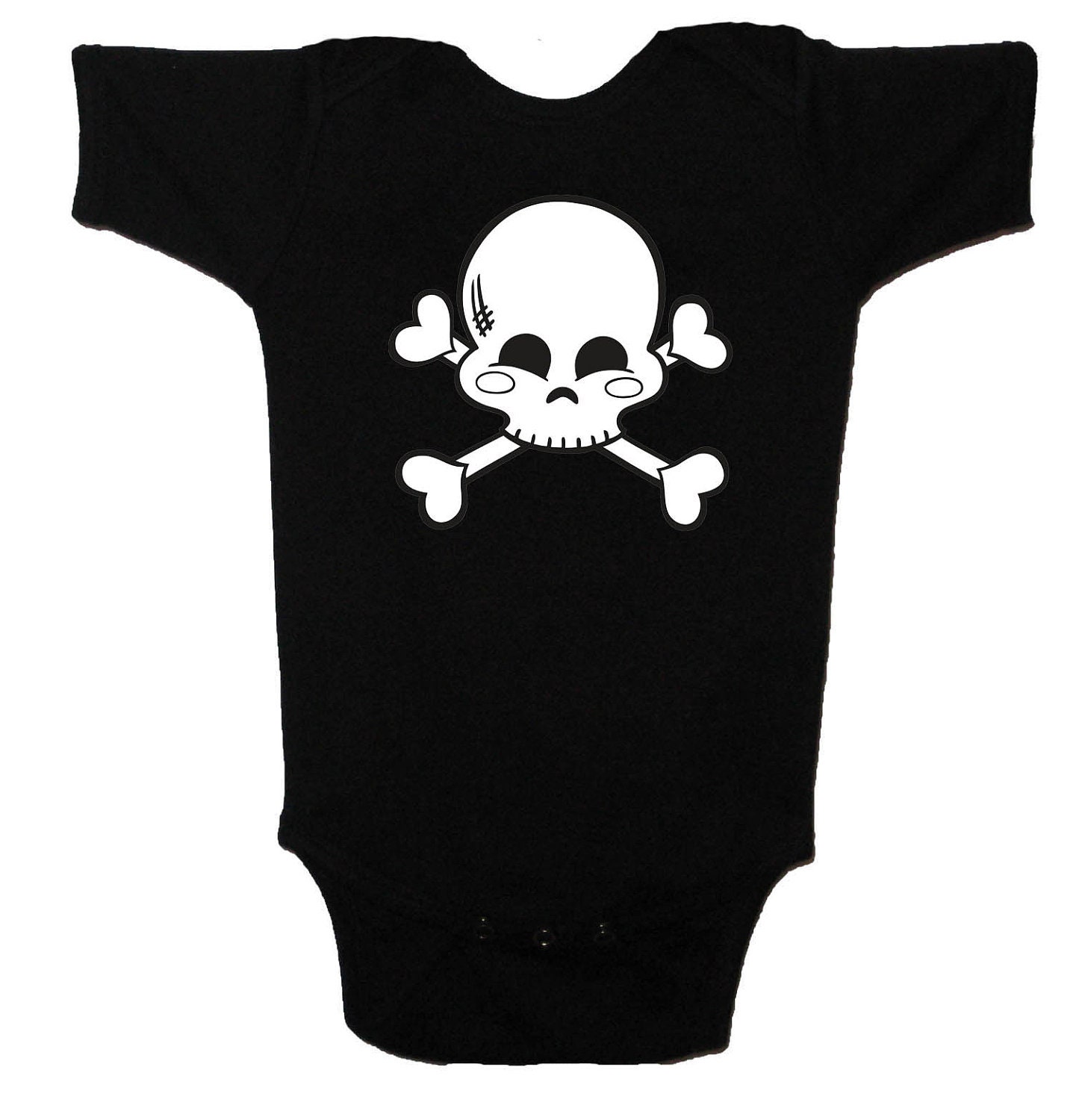 Skeleton Skull Pirate Crossbones , Child's Infant or Toddler One-Piece Lap Tee or T-Shirt 6mos, 12mos, 18mos, 24mos, 2T, 3T, 4T