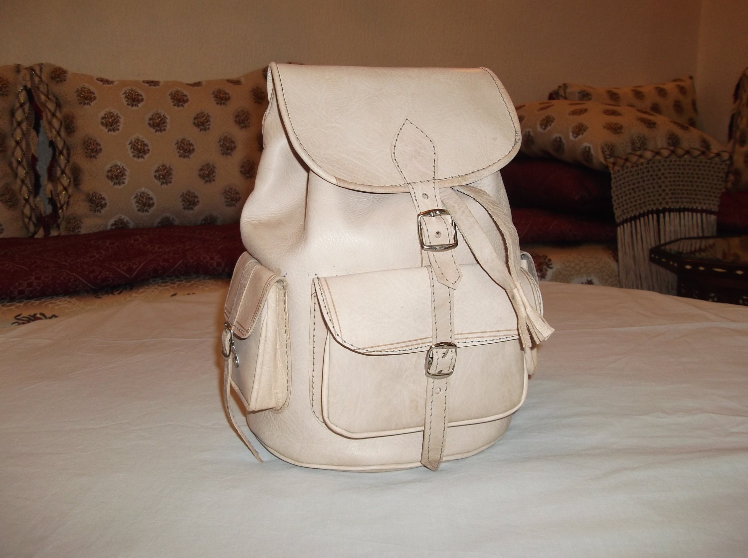 Moroccan Leather Backpack Rucksack back bag soulder vintage purse travel bag shoulder women men bag
