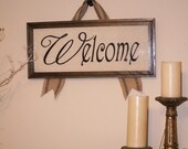 Rustic Fall Decor Welcome Sign with Wood Frame