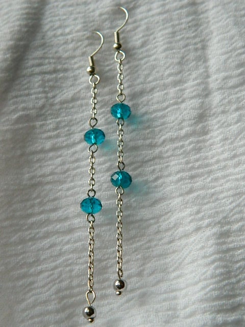 Crystal Blue Drop Earrings