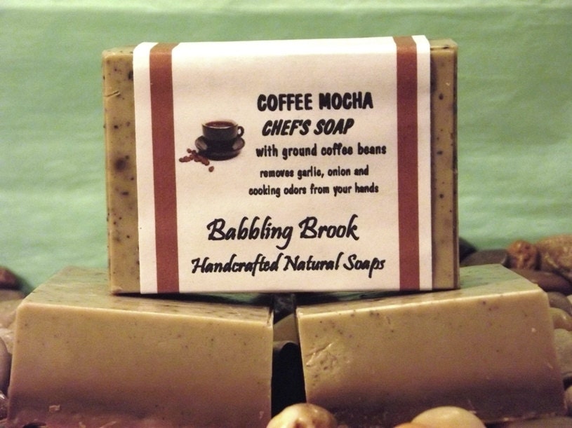 Coffee Mocha handmade natural Chef's Soap. Vegan