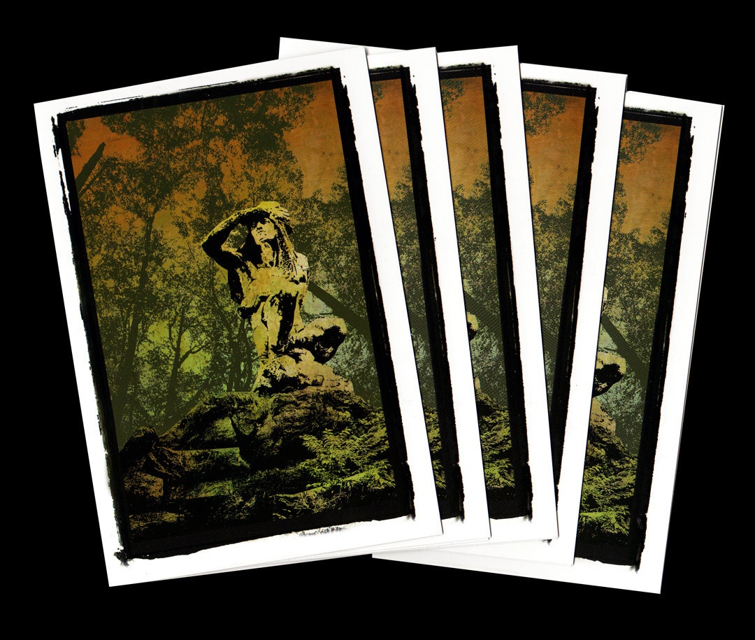 Teedyuscung: The Indian Statue at the Wissahickon Valley Green - 5 Pack Note Cards with Envelopes