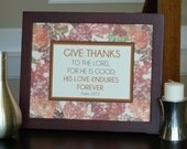 Scripture art fall thanksgiving brown give thanks home decor