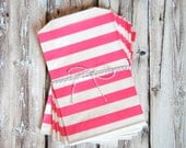 Pink Stripe Favor Treat Bags with Free Printable Thank You Tags - The TomKat Studio