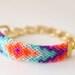Chunky Chain Friendship Bracelet. Rainbow Sherbet.
