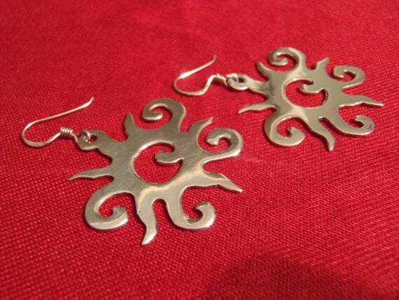 Solid Sterling Silver Sun Earrings