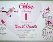 Sweet Tweets Birdie Hand-Crafted Invitation