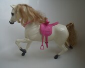 Vintage Barbie White Horse with Pink Saddle