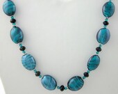 Turquoise Beaded Necklace, Beadwork Necklace, Glass Beads Necklace, Beaded Jewelry, Gifts for Her, Women's Jewelry