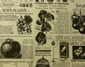 Seed Catalog in Cream and Black from Sewing Seeds by J. Wecker Frisch- Half Yard