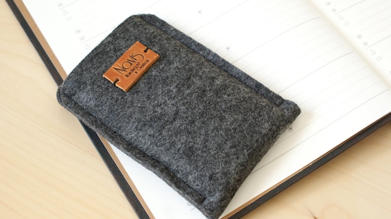 Wool Felt Cell Phone Case "Stone" - Graphite