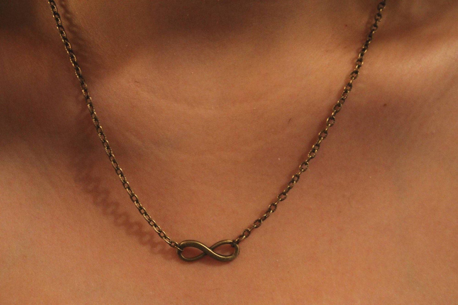 Antique Bronze Infinity Necklace