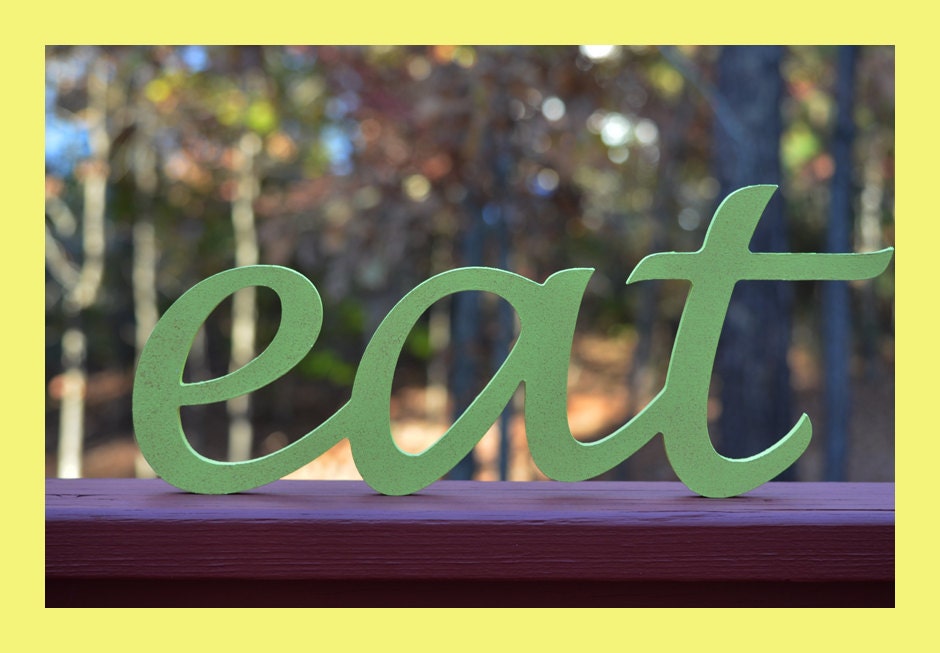 8"Eat  Sign,Wall hanging, Wooden Family sign, wooden letters,wooden sign, home decor, wood sign, Housewares, Wall Decor