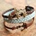 sailing bracelet,retro bronze personality anchor with starfish bead,alloy bracelet,brown leather,green rope braid bracelet---B132