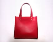 ROUGE - Leather Tote Bag in Red
