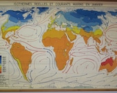 Vintage World Climate Map from Belgium