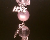 Breast Cancer Awareness Bracelet Pink Resin Beads & Hope Charms SALE 00484