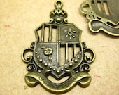 6pcs charms accessories craft alloy jewelry pendant handmade brass Harry Potter college emblem jewelry sx46