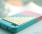 iPhone 4 case - Color Block Stud - Blue / Pink / Gold stus