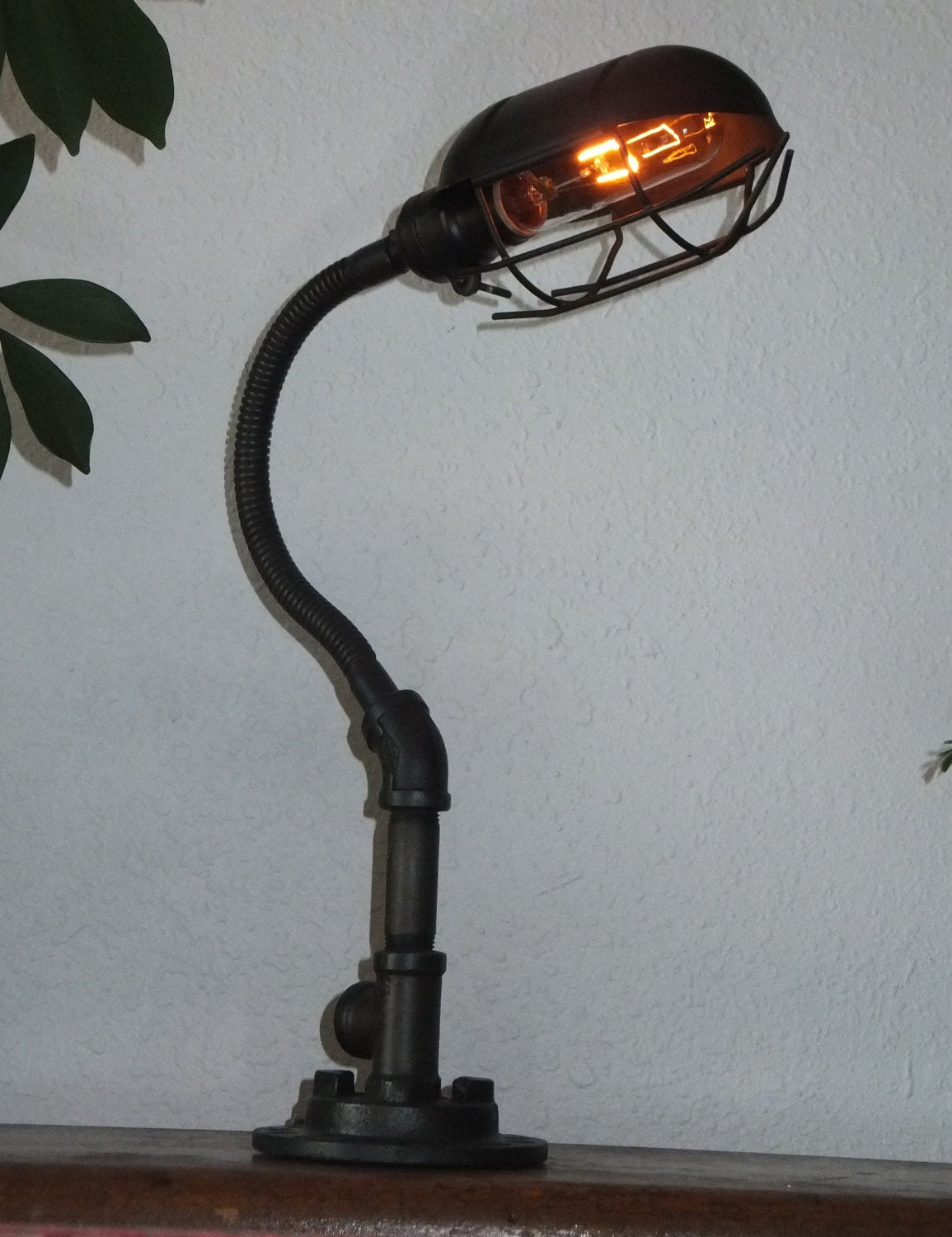 Steampunk desk lamp industrial steam punk light vintage machine age edison bulb  antique