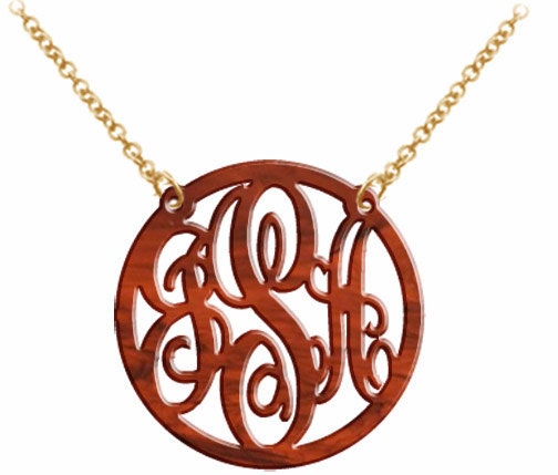Hand Made Custom Tortoise Shell Monogram Initials Personalized V Gift Jewelry  Acrylic    Necklace  Pendant   Bracelet   Earrings  Keychain